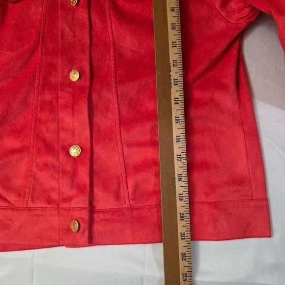 Kettlewell Roxy Jacket Womens Size Medium Hot Pink Faux Suede Pockets Cropped